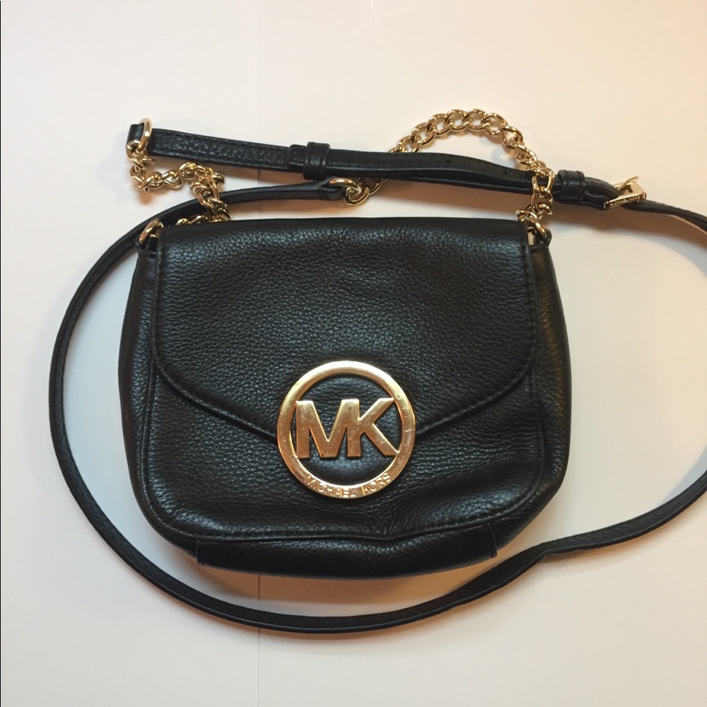 Michael Kors  black leather crossbody
